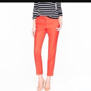 J. Crew Wool Café Capri Pants Sz. 2 Red/Orange